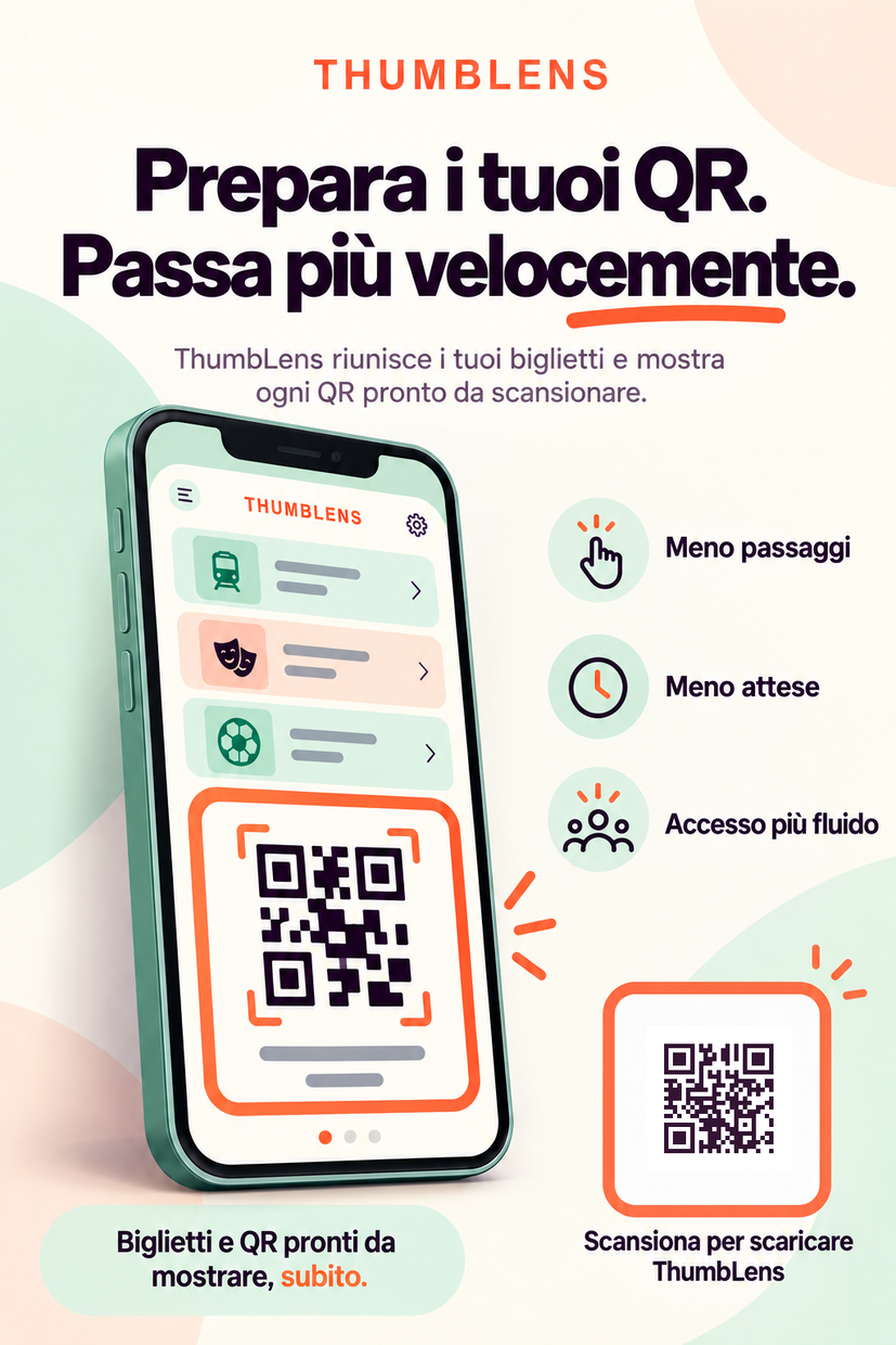 Poster professionale ThumbLens in italiano con QR di download
