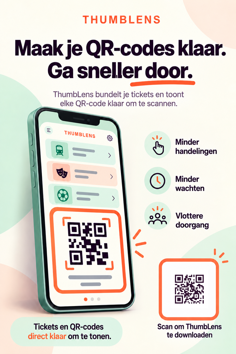 Nederlandse professionele ThumbLens-poster met download-QR